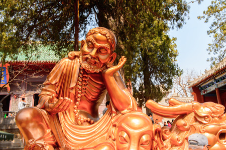 Statue at the Authentic Shaolin Monastery (Shaolin Temple), a Zen Buddhist temple.の写真素材