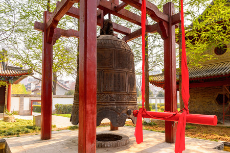 Park around the Small (Little) Wild Goose Pagoda, XIan, Shaanxi, China. One of the popular touristic...