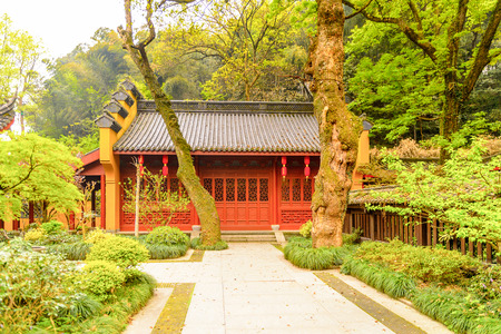 One of the Buddha pagodas at the Lingyin Temple (Temple of the Soul's Retreat) complex. One of the largest Buddhist temples in Chinaの写真素材