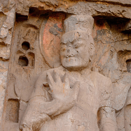 Longmen Grottoes ( Dragon's Gate Grottoes) or Longmen Caves.の写真素材