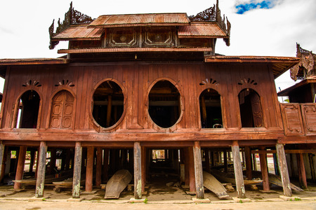 Shwe Yan Pyay Monastery in Nyaungshwe township, Myanmar.の写真素材