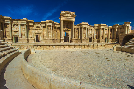 Roman theater ruins in Palmyra, Syria