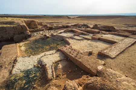 Ebla (modern Tell Mardikh, Idlib Governorate, Syria) was an ancient city about 55 km (34 mi) southwest of Aleppo. It was an important city-state in two periods, first in the late third millennium BC, then again between 1800 and 1650 BC.の写真素材