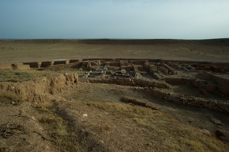 Excavations of the an old city in the desertの写真素材