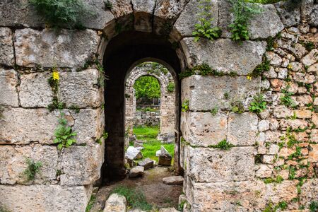 Ancient ruins in the historic part of Antalya, Turkeyの写真素材
