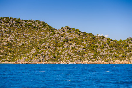 Mediterranean sea and the rocksの写真素材