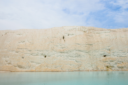 Natural travertine pool in Pamukkale ,Turkey (Cotton Castle).のeditorial素材