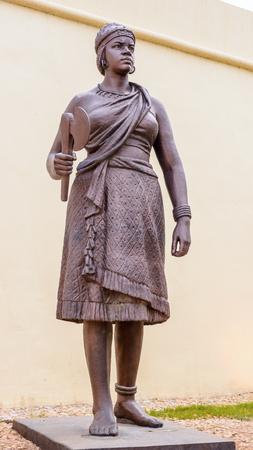 LUANDA, ANGOLA - MAR 4, 2013: Statue of Woman in Luanda, formerly named Sao Paulo da Assuncao de Loanda, is the capital and largest city of Angola. Luanda is both Angola's chief seaport and its administrative center.のeditorial素材