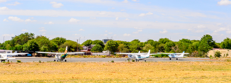 MAUN, BOTSWANA - JAN 11, 2016: Airport of Maun, Botswana. Maun is the fifth largest town in Botswana and the gateway to Okavango Deltaのeditorial素材