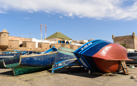 ESSOUIRA, MOROCCO - OCT 2, 2015: Architecture in Essouira, Morocco. The city was called Sidi Megdoulin in 11th-centuryのeditorial素材