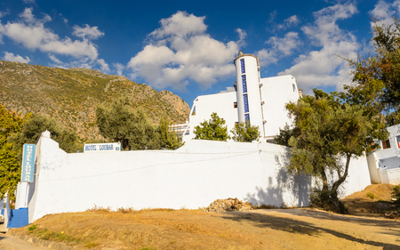 CHEFCHAOUEN, MOROCCO - SEP 10, 2015: Architecture of Chefchaouen. Chefchaouen is situated in the Rif Mountains, just inland from Tangier and Tetouanのeditorial素材
