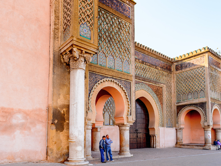 MEKNES, MOROCCO - SEP 10, 2015: Architecture of Meknes, a city in Morocco which was founded in the 11th century by the Almoravids as a military settlement,のeditorial素材