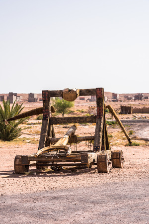 OUARZAZATE, MOROCCO - SEP 6, 2015: Catapult at the Atlas Corporation Studios, one of the world's largest film studiosのeditorial素材