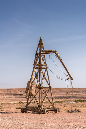 OUARZAZATE, MOROCCO - SEP 6, 2015: Catapult at the Atlas Corporation Studios, one of the world's largest film studiosのeditorial素材