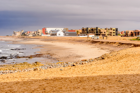 SWAKOPMUND, NAMIBIA - JAN 5, 2016: Architecture of Swakopmund. It was found in 1892 as the main harbour for German South-West Africaのeditorial素材