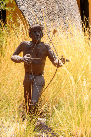 Twyfelfontein, namibia - Jan 8, 2016: Statue at the Twyfelfontein Country Lodge. Lodge near the UNESCO World Heritage Site of Twyfelfonteinのeditorial素材