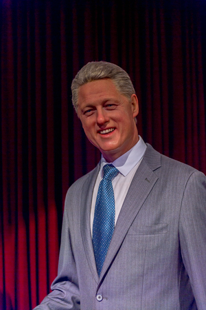 SHANGHAI, CHINA - APR 3, 2016: Bill Clinton the Shanghai Madame Tussauds wax museum. Marie Tussaud was born as Marie Grosholtz in 1761のeditorial素材