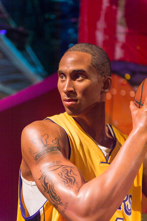 SHANGHAI, CHINA - APR 3, 2016: Basketball player Bryant at the Shanghai Madame Tussauds wax museum. Marie Tussaud was born as Marie Grosholtz in 1761のeditorial素材
