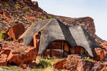 Twyfelfontein, namibia - Jan 8, 2016: Twyfelfontein Country Lodge. Lodge near the UNESCO World Heritage Site of Twyfelfonteinのeditorial素材
