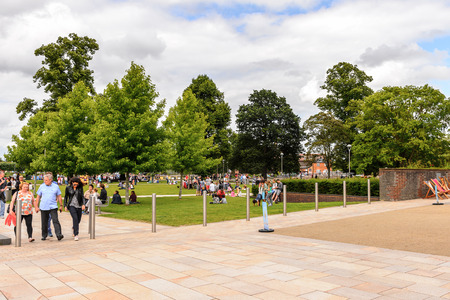 STRATFORD UPON AVON, ENGLAND - JULY 10, 2016: Park of Stratford Upon Avon,  Warwickshire, England. Birthplace of William Shakespeareのeditorial素材