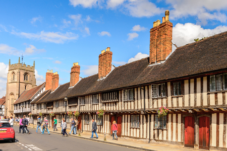 STRATFORD UPON AVON, ENGLAND - JULY 10, 2016: Architecture of Stratford Upon Avon, a market town in Warwickshire, Englandのeditorial素材
