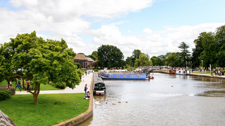 STRATFORD UPON AVON, ENGLAND - JULY 10, 2016: Park of Stratford Upon Avon,  Warwickshire, England. Birthplace of William Shakespeareのeditorial素材