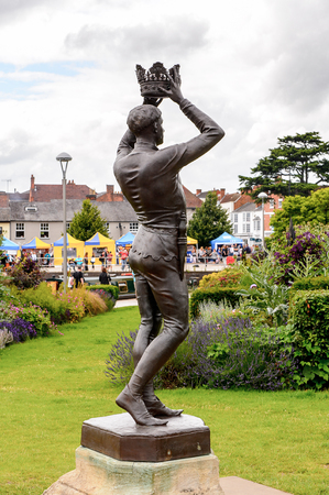 STRATFORD UPON AVON, ENGLAND - JULY 10, 2016: Part of the William Shakespeare monument in Stratford Upon Avon, Warwickshire, England, the writer's birthplace.のeditorial素材