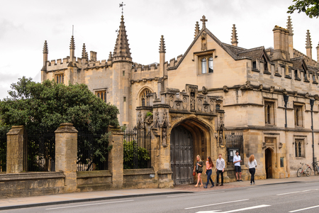 OXFORD, ENGLAND  - JULY 10, 2016: Merton College, Oxford, England. Oxford is known as the home of the University of Oxfordのeditorial素材