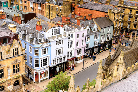 OXFORD, ENGLAND  - JULY 10, 2016: Panorama of Oxford, England. Oxford is known as the home of the University of Oxfordのeditorial素材