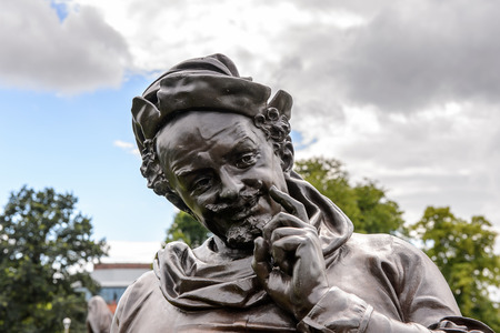 STRATFORD UPON AVON, ENGLAND - JULY 10, 2016: Part of the William Shakespeare monument in Stratford Upon Avon, Warwickshire, England, the writer's birthplace.のeditorial素材