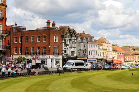 WINDSOR, ENGLAND - JULY 21, 2016: Architecture of the center of Windsor,a town in the Royal Borough of Windsor and Maidenhead in Berkshire, Englandのeditorial素材
