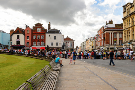 WINDSOR, ENGLAND - JULY 21, 2016: Architecture of the center of Windsor,a town in the Royal Borough of Windsor and Maidenhead in Berkshire, Englandのeditorial素材