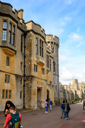 WINDSOR, ENGLAND - JULY 21, 2016: South Wing of the Upper Ward, Windsor Castle, Berkshire, England. Official Residence of Her Majesty The Queenのeditorial素材