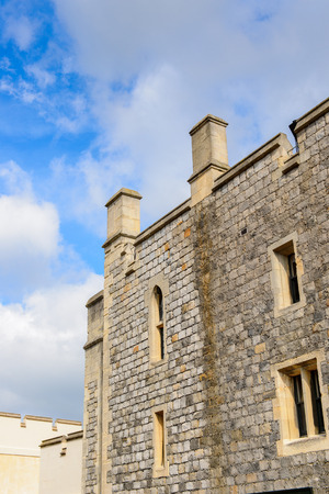 WINDSOR, ENGLAND - JULY 21, 2016: Part of the Windsor Castle, Berkshire, England. Official Residence of Her Majesty The Queenのeditorial素材