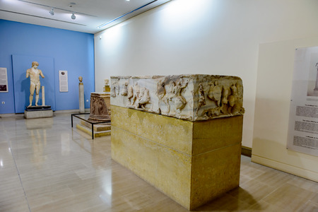 DELPHI, GREECE -APR 23, 2016: Archaeological museum in Epidaurus, Greece. Delphi is a famous archaeogical site in Greece.のeditorial素材