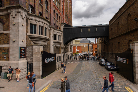 DUBLIN, IRELAND - JULY 12, 2016: Guinness Brewery. Guinness is an Irish dry stout produced by Diageo originated in the brewery of Arthur Guinnessのeditorial素材