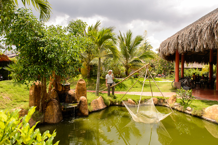 SONG NUOC MIEN TAY, VIETNAM - OCT 5, 2014: Village at the Song Nuoc Mien Tay. It is one of the islands of the Mekong Delta in Southern Vietnamのeditorial素材