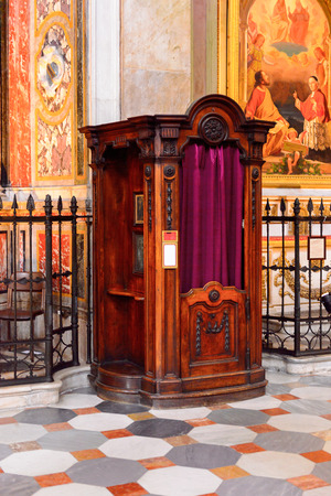 TURIN, ITALY - MAY 3, 2016: Interior of the Turin Cathedral (Duomo di Torino), built in 1470. It is the Chapel of the Holy Shroud (the current resting place of the Shroud of Turin)