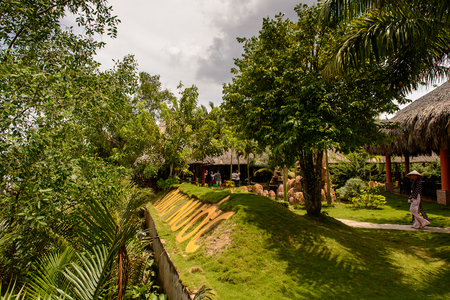 SONG NUOC MIEN TAY, VIETNAM - OCT 5, 2014: Village at the Song Nuoc Mien Tay. It is one of the islands of the Mekong Delta in Southern Vietnamのeditorial素材