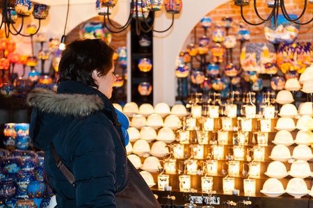 VIENNA, AUSTRIA: NOVEMBER 15, 2013: Christmas market in Vienna, Austria, on November 15, 2013. These Christmas markets   started from the Late Middle Ages in  Germany, Austria, South Tyrol and Alsaceのeditorial素材