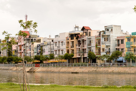 HO CHI MINH, VIETNAM - OCT 5, 2014: Architecture and traffic of Hochiminh (Saigon). Saigon is the largest city in Vietnamのeditorial素材
