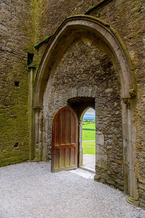 CASHEL, IRELAND - JULY 12, 2016: Chapel of King Cormac Mac Carthaigh on the Rock of Cashel (Carraig Phadraig), Cashel of the Kings and St. Patrick's Rock, is a site at  County Tipperary, Irelandのeditorial素材