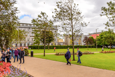 GALWAY, IRELAND - JULY 13, 2016: Eyre Square in Galway, Ireland. Galway will be European Capital of Culture in 2020のeditorial素材