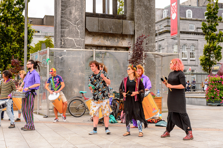 GALWAY, IRELAND - JULY 13, 2016: Eyre Square in Galway, Ireland. Galway will be European Capital of Culture in 2020のeditorial素材