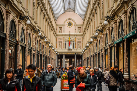 BRUSSELS, BELGIUM - MAY 3, 2015: Architecture of Brussels, Belgium. Brussels is the capital and largest city of Belgium and the capital of the European Unionのeditorial素材