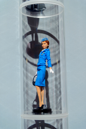 ROME, ITALY - MAY 7, 2016: Original Barbie doll exhibition in Rome. Barbie  brand belongs to the American toy-company Mattel, Incのeditorial素材