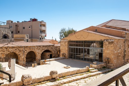 MADABA, JORDAN - APR 28, 2014: Archaeological Museum of Madaba. It's the place where some mosaics...