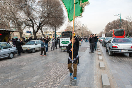 QAZVIN, IRAN - DEC 31, 2013: Mourning ceremony on a case of the anniversary of the death of the Islamic Prophet Majib Hasanのeditorial素材