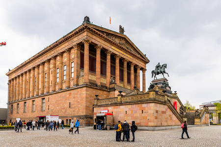 BERLIN, GERMANY - APR 30, 2015: Museum Island which includes Alte Nationalgalerie (Old National Gallery), Altes museum (Old museum), Bode, Pergamon, Neues museum (New museum). UNESCO World Heritageのeditorial素材