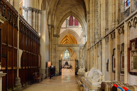 YORK, ENGLAND - july 19, 2016: York Minster (Cathedral and Metropolitical Church of Saint Peter), York, England. Listed Building â Grade Iのeditorial素材